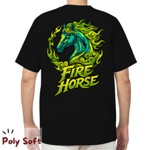 Kaos Fire Horse T-Shirt | Flaming Horse Artwork | Stree