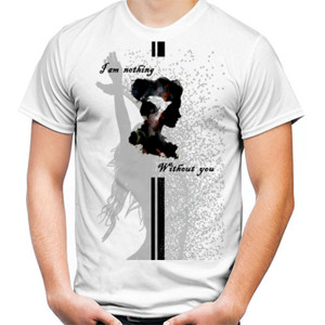 Kaos Kaos tshirt girl siluette putih