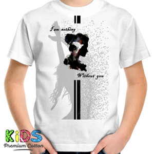 Kaos Kaos tshirt girl siluette putih