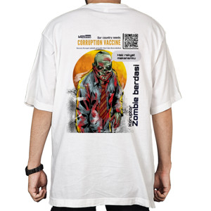 Kaos Oversize Over Size Corruption Vaccine (bagian belakang)