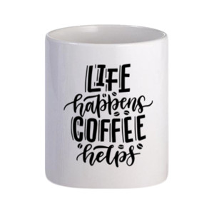 Mug LIfe Happens Coffee Helps