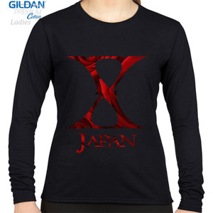 Kaos X Japan Kurenai Red Rose Hitam Two-Side