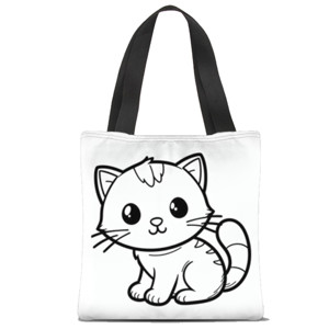 Tas Tote Fullprint Totebag coloring cat