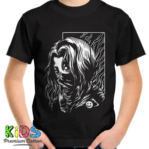 Kaos Kaos Red girl black & white illustration