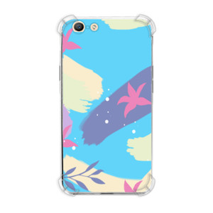 Casing HP Lukisan Tema Cat Air Biru Magenta