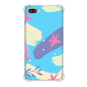 Casing HP Lukisan Tema Cat Air Biru Magenta