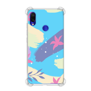 Casing HP Lukisan Tema Cat Air Biru Magenta