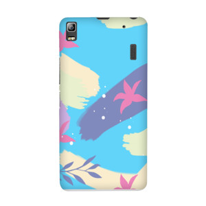 Lukisan Tema Cat Air Biru Magenta Casing HP