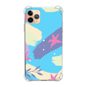 Casing HP Lukisan Tema Cat Air Biru Magenta