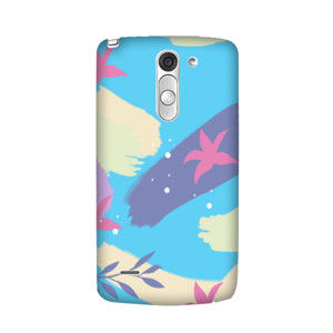 Lukisan Tema Cat Air Biru Magenta Casing HP