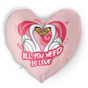 Bantal Hati All You Need is Love Swan