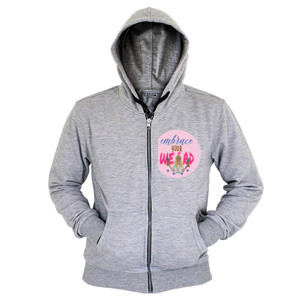 Hoodie Zipper Embrace Your Weird, 2 nanas