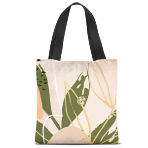 Tas Tote Fullprint leaves pattern 