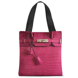 Tas Tote Fullprint KELLY PINK-GREEN
