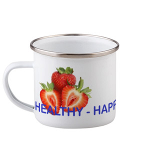 Mug Enamel MUG ENAMEL PREMIUM GAMBAR STRAWBERRY