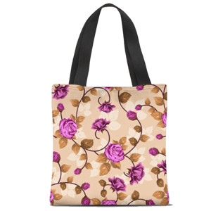 Tas Tote Fullprint Bunga-bunga 