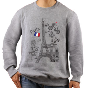 Jaket Sweater Kaos Paris L'Amour (SB65Y)