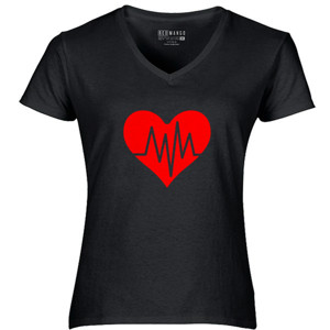 Kaos love sign v neck