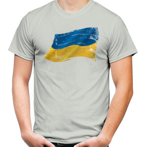 Kaos Ukraine Grunge Flags
