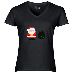 Kaos Santa - Kaos Wanita V-Neck by Co_mbro