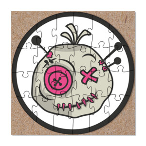 Puzzle Puzzle Kayu Premium Bulat Voodoo Token