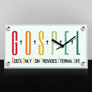 Jam Meja G-O-S-P-E-L Rectangle Table Clock