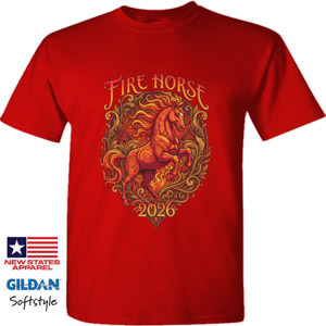 Kaos FIRE HORSE 2026 gaya Toraja