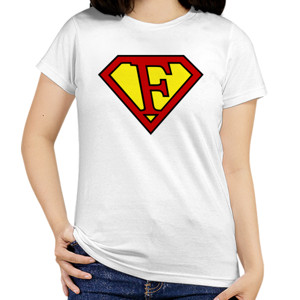 Kaos F Letter Superman W