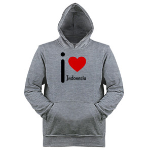 Jaket Hoodie i love indonesia