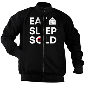 Jaket Bomber Kaos Eat Sleep Sold Property Redmango Premium