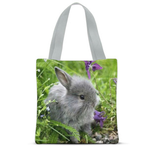 Tas Tote Fullprint Grey Rabbit