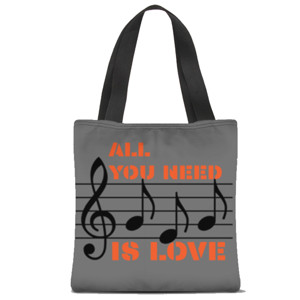 Tas Tote Fullprint tas All you need is love