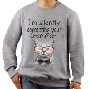 Jaket Sweater kaos cat grammar