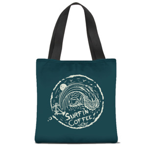 Tas Tote Fullprint surfin coffee
