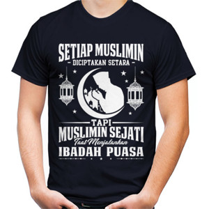 Kaos Kaos muslimin lengan pendek biru navy