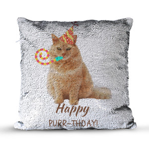 Bantal Ajaib Happy Purr-thday ucapan ulang tahun kucing