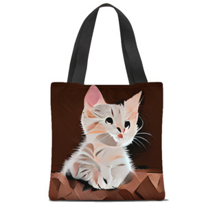 Tas Tote Fullprint Kitten Brownies
