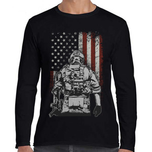 Kaos Kaos American Soldier Battlefield - Lengan Panjang