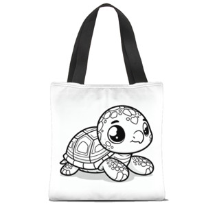 Tas Tote Fullprint Totebag coloring turtle