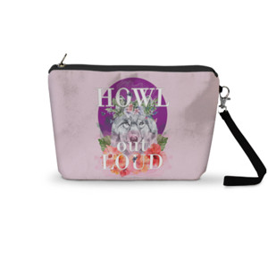 Pouch Trapesium Roar Out Loud, Wolf on purple moon