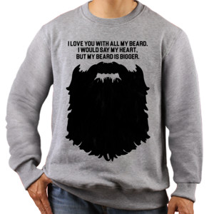 Jaket Sweater I LOVE YOU WITH ALL MY BEARD