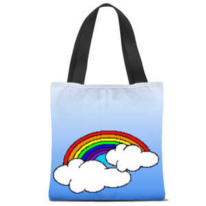 Tas Tote Fullprint Rainbow Pixel Tote Bag 