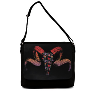Tas Selempang A Ram Skull of Flowers