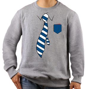Jaket Sweater Kaos Dasi - Striped Blue Tie (SB8Y3)