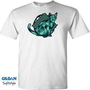 Kaos Geometric Watery Color Cat