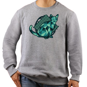 Jaket Sweater Geometric Watery Color Cat