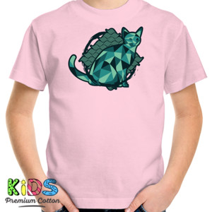 Kaos Geometric Watery Color Cat