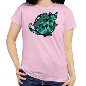 Kaos Geometric Watery Color Cat