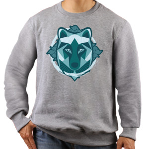 Jaket Sweater Wolf Geometric Cool Blues