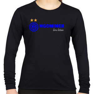 Kaos Ngominer biru hitam